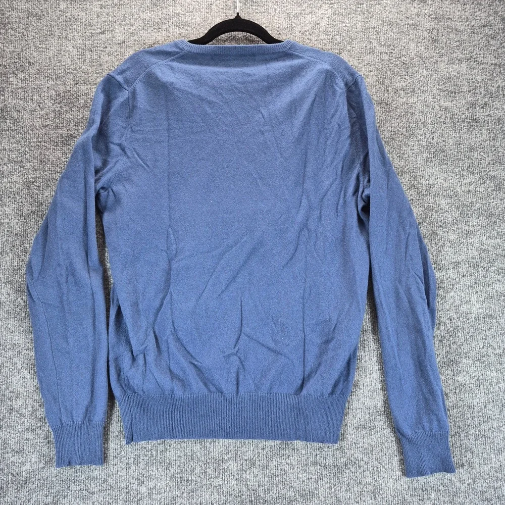 Polo Ralph Lauren Sweater 100% Cashmere V-Neck Medium Blue Mens